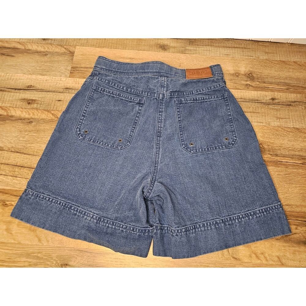 Lauren Ralph Lauren High Waisted Vintage Denim Jean Shorts Size 2P Cargo Preppy - Picture 4 of 8